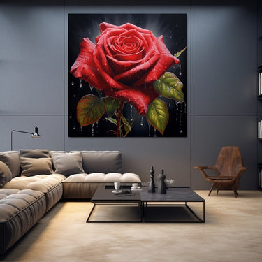 Rose Painting with Black Background